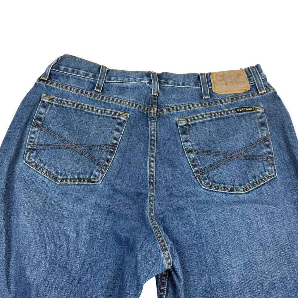 Stetson 1520 Standard Straight Leg Mens Blue Denim Jeans 36x32 (Fits 34x30)